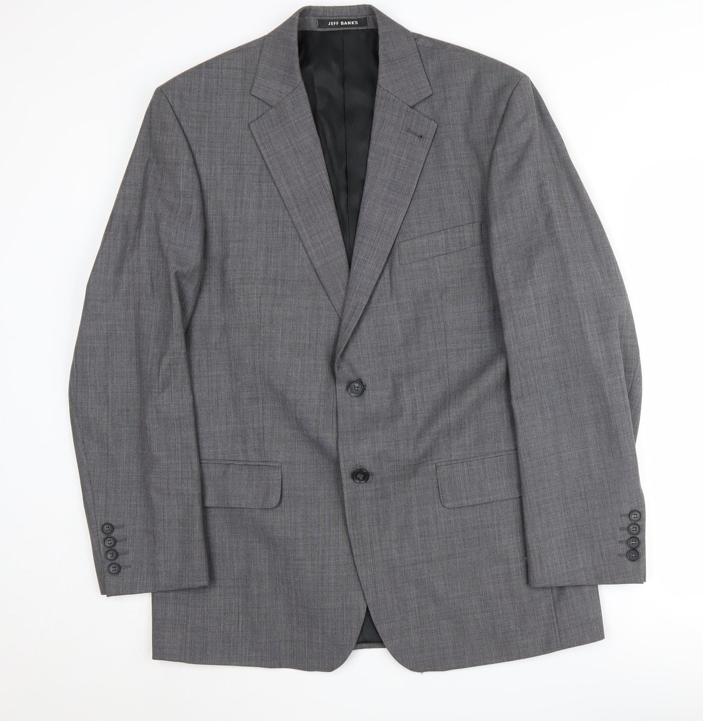 Jeff Banks Men's Grey Wool Blazer 40 Regular