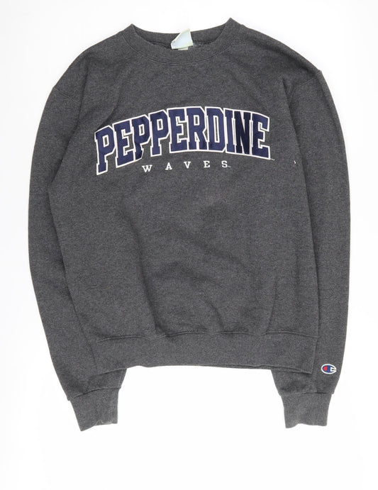Champion Men's Grey College Sweatshirt Logo Pullover Size S