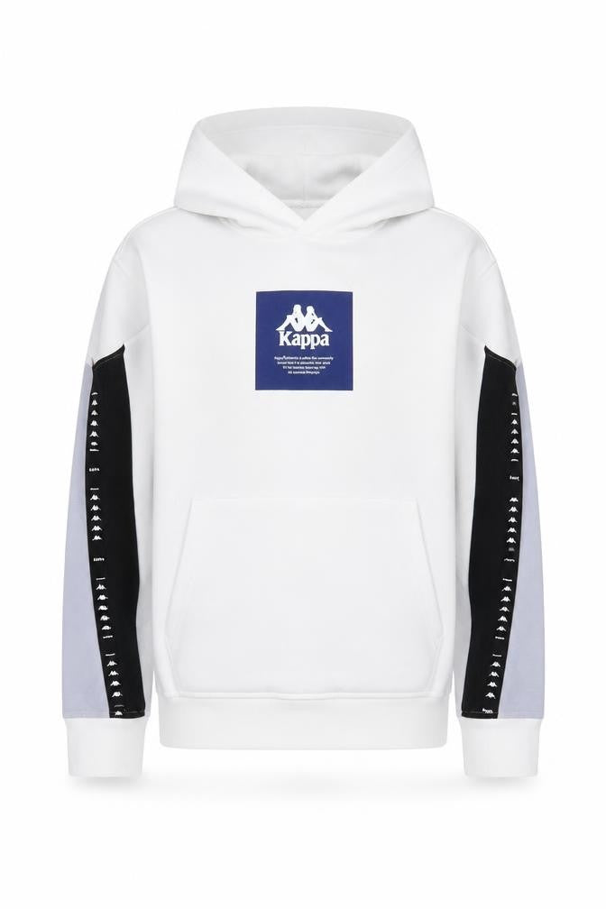 Kappa Boys White Hoodie, Logo Accent, Size 9 Years