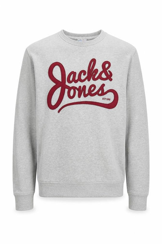 Mens UK S Regular JACK & JONES Grey Pullover Sweatshirt