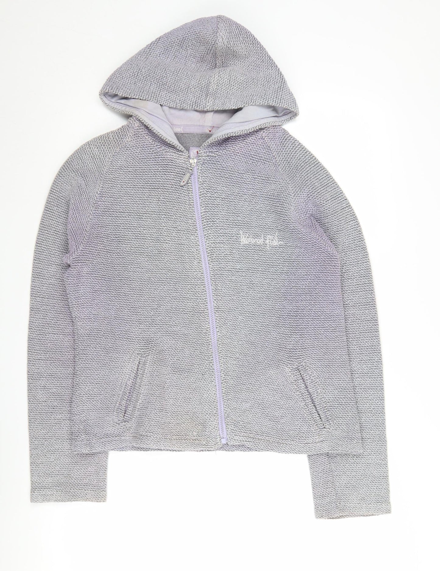 Weird Fish Women's Grey Full Zip Hoodie, Size Unisex