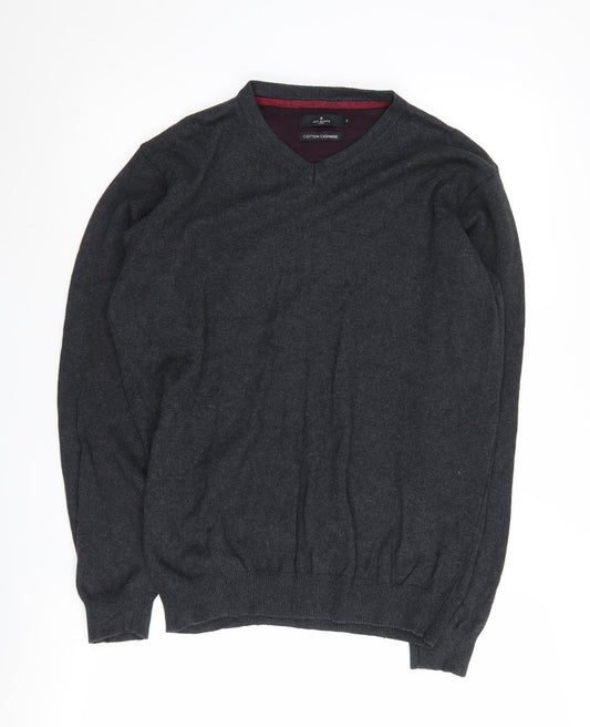 Jeff Banks Men's Black S Cotton Cashmere Pullover Jumper
