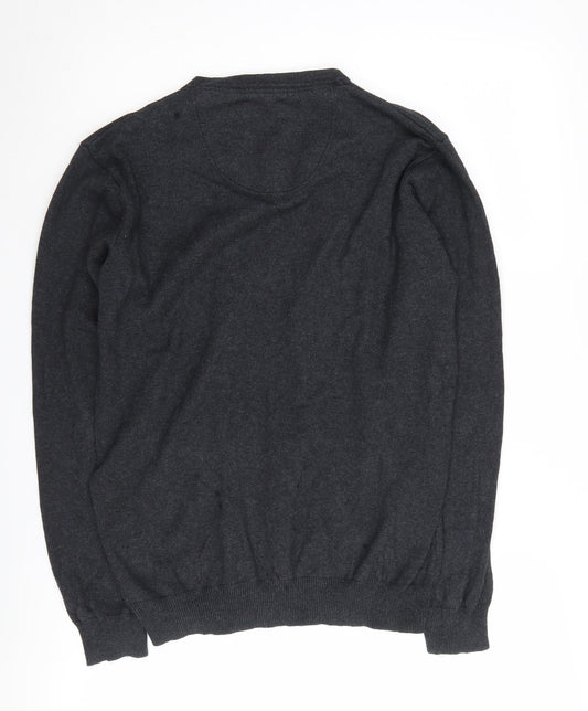 Jeff Banks Men's Black S Cotton Cashmere Pullover Jumper