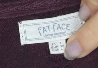Fat Face Women's Purple Long Sleeve Cardigan Size 8
