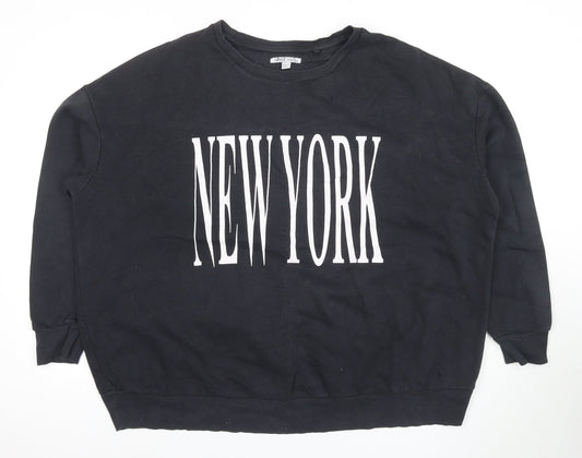 Capsule Women's Black Graphic Print Pullover Sweatshirt L