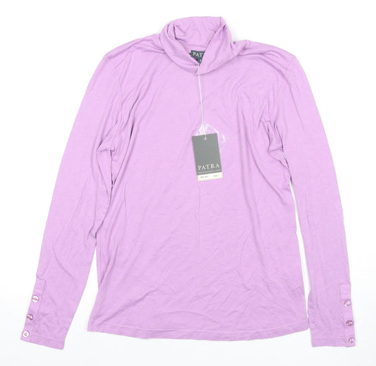 PATRA Women's Purple Roll Neck Long Sleeve Top L