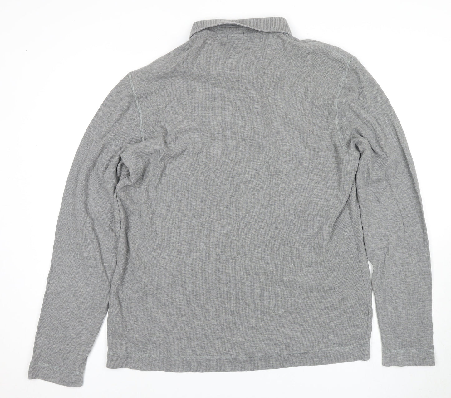 Hugo Boss Men's Grey 3XL Slim Fit Long Sleeve Polo