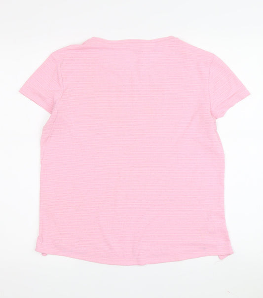 Adidas Women's Pink T-Shirt Size 12 Crew Neck