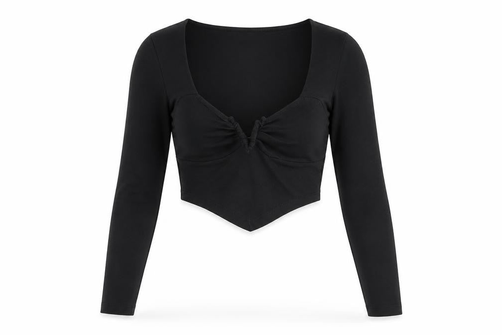 ASOS Design Women's Black Cropped Top, Size 10