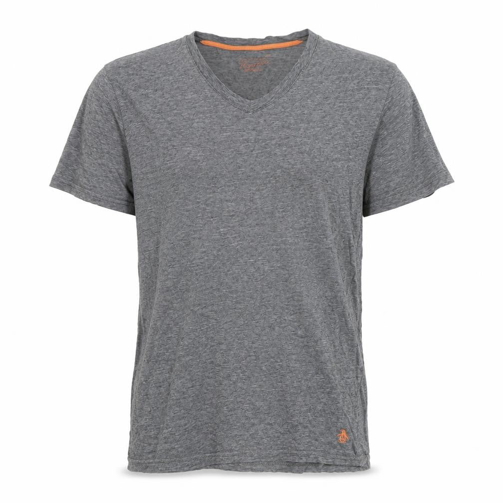 Original Penguin Men's Grey V-Neck T-Shirt M