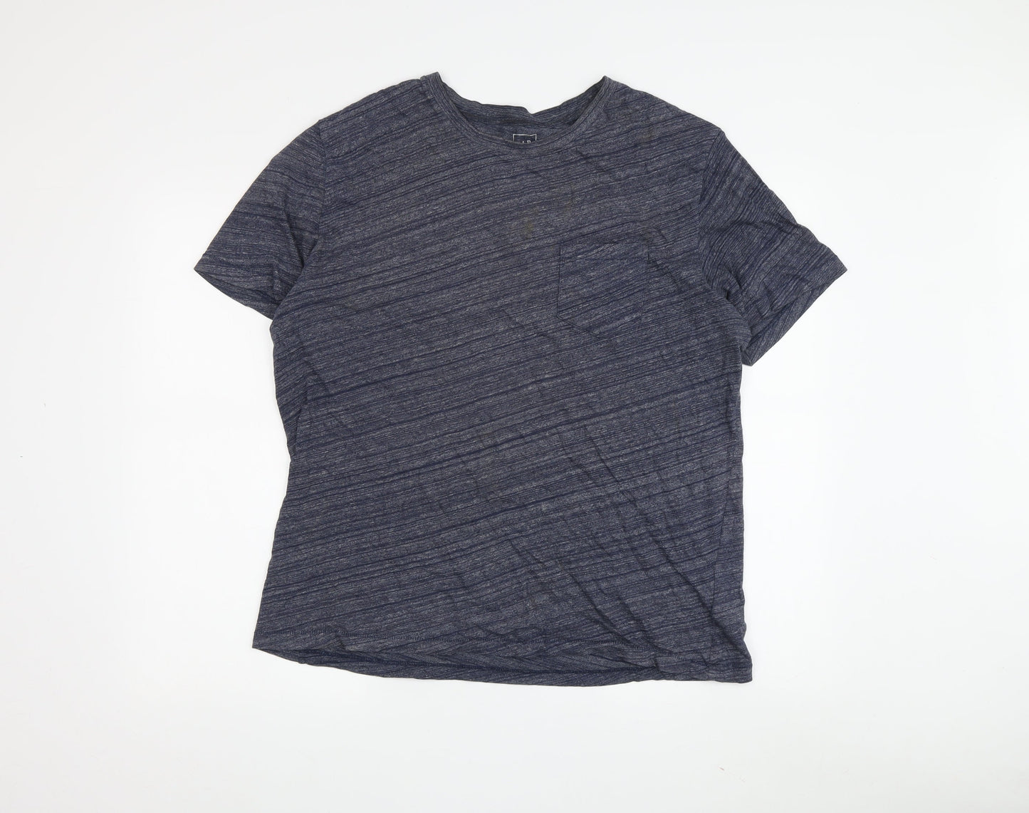 GAP Men's Large Blue Striped Crew Neck T-Shirt