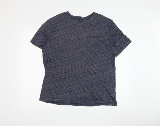 GAP Men's Large Blue Striped Crew Neck T-Shirt