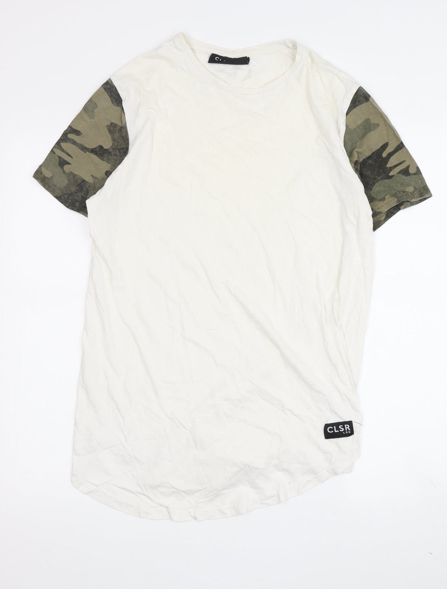 Closure London Men's Beige Camouflage Sleeve T-Shirt M