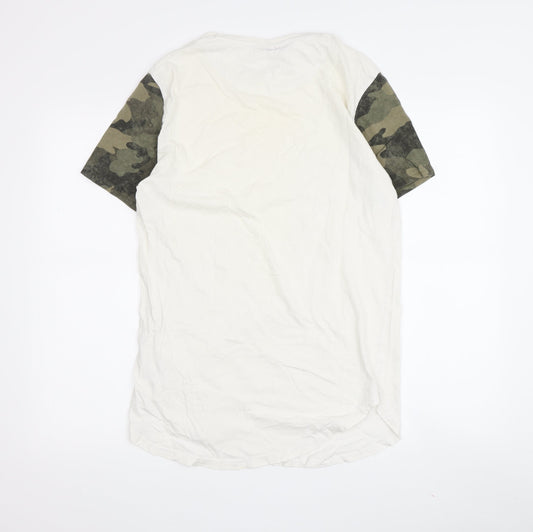 Closure London Men's Beige Camouflage Sleeve T-Shirt M