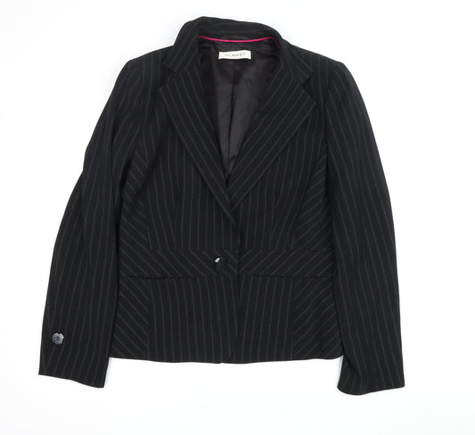 Planet Women's Black Stripe Blazer Size 12 Business Jacket