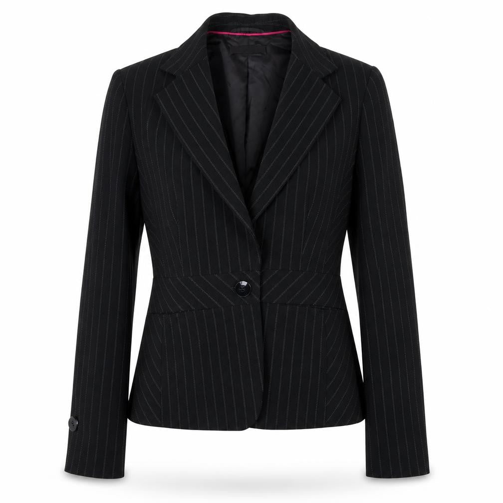 Planet Women's Black Stripe Blazer Size 12 Business Jacket