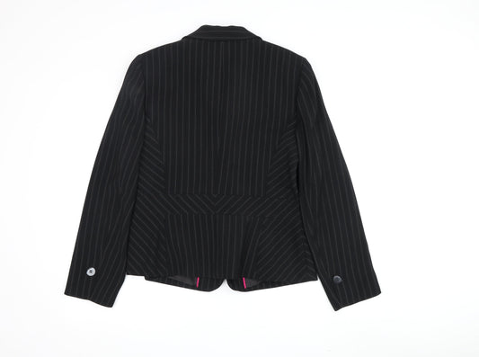Planet Women's Black Stripe Blazer Size 12 Business Jacket