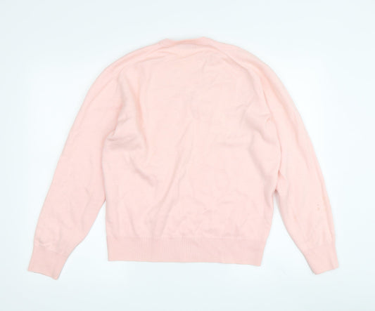 Lacoste Women's Pink V-Neck Pullover Jumper Size 6