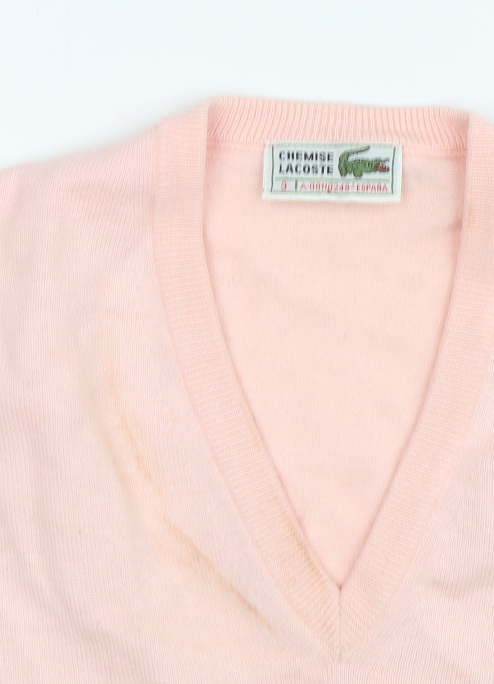 Lacoste Women's Pink V-Neck Pullover Jumper Size 6