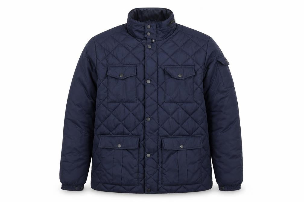 ERIC HATTON Men's Blue Quilted Jacket Size 56