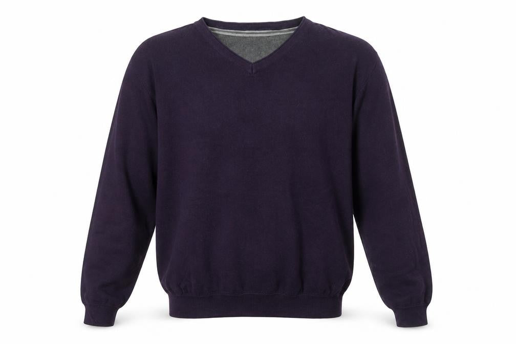 RJR John Rocha Men's XL Purple V-Neck Jumper