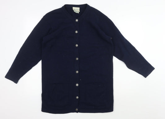 Laura Ashley Women's Blue Wool Cardigan S