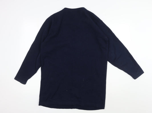 Laura Ashley Women's Blue Wool Cardigan S