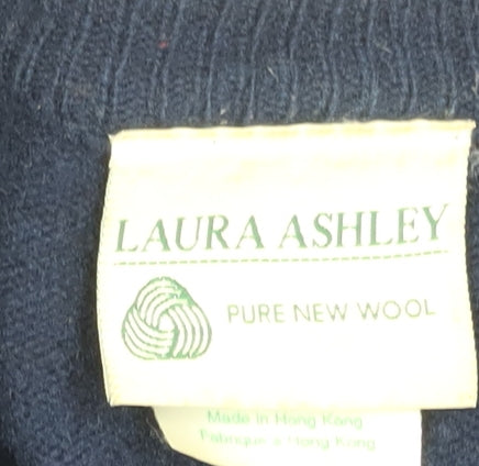 Laura Ashley Women's Blue Wool Cardigan S