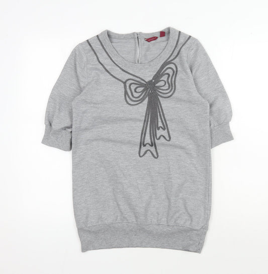 Ted Baker Women's Grey Crew Neck Bow T-Shirt, Size 10