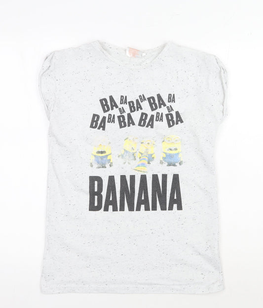 Despicable Me Teens White T-Shirt Size 6 Minions Crew Neck