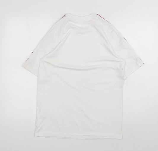 Adidas Boys White Football Jersey, Size 16, Athletic Fit