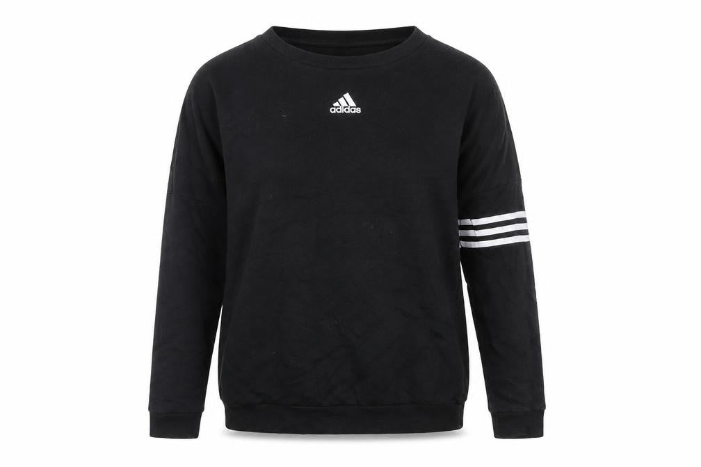 Unisex Adults UK 10 Regular adidas Black Pullover Sweatshirt