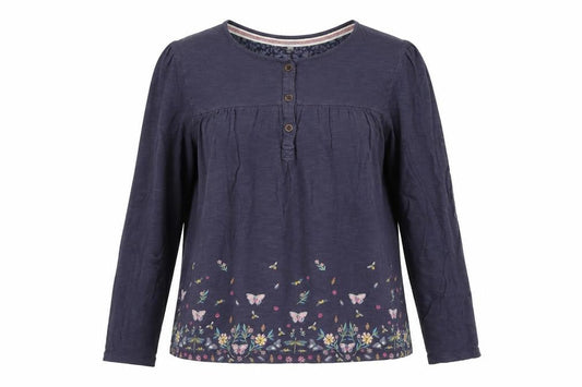 Teenss UK Size 12 FatFace Blue Cotton Blouse