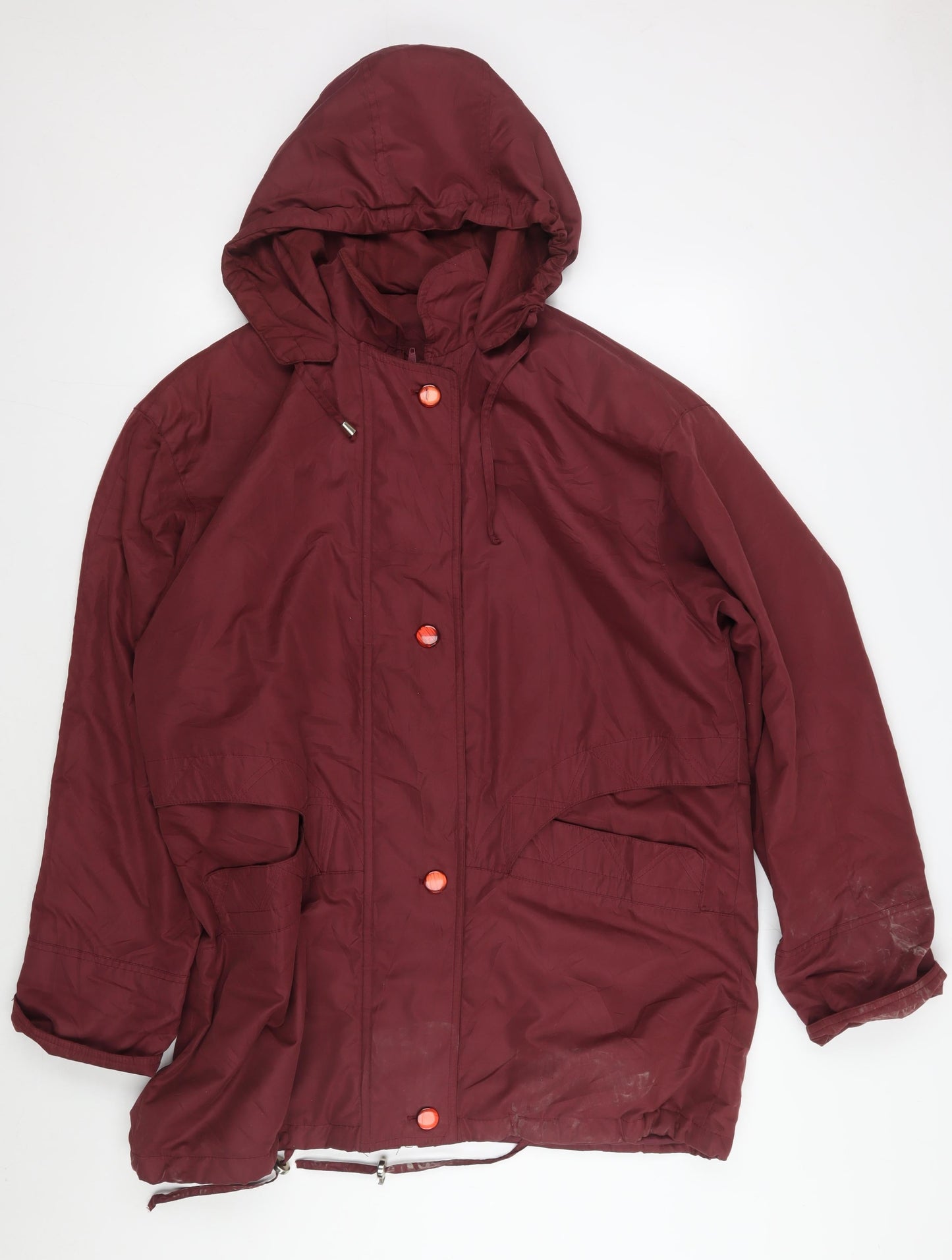 Klass Collection Women's Red Parka Jacket XL, Hooded