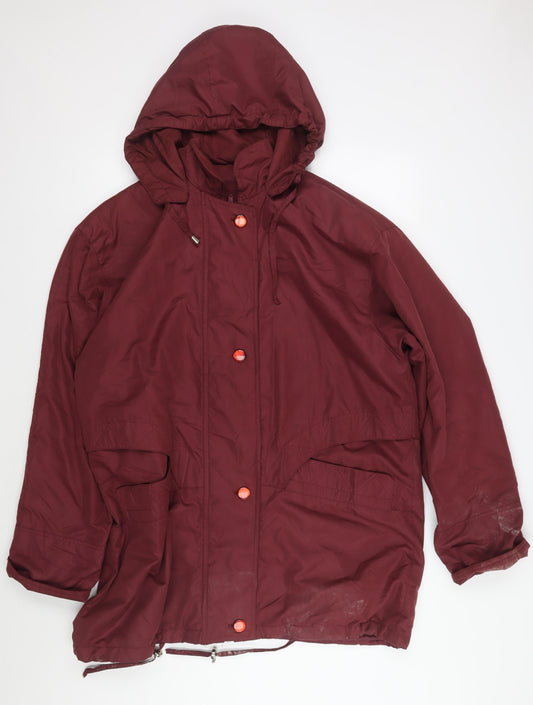 Klass Collection Women's Red Parka Jacket XL, Hooded