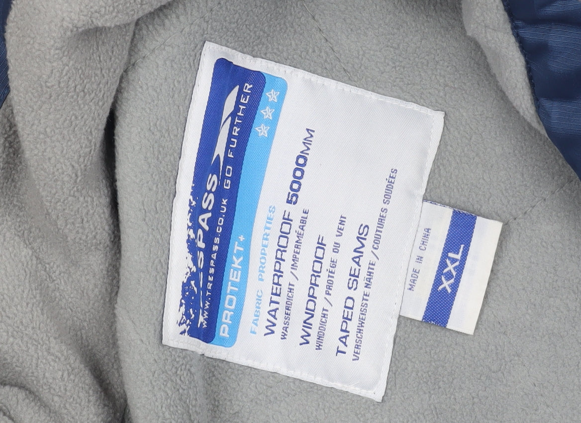 Trespass Men's 2XL Blue Parka Jacket Waterproof