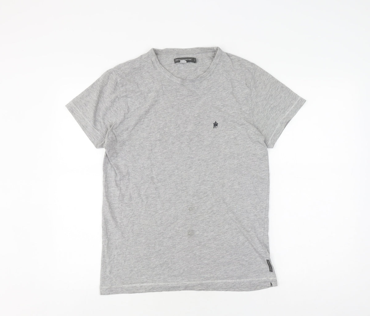 Additional front view of French Connection Men's Grey T-Shirt M, Regular Fit, Logo Accented
