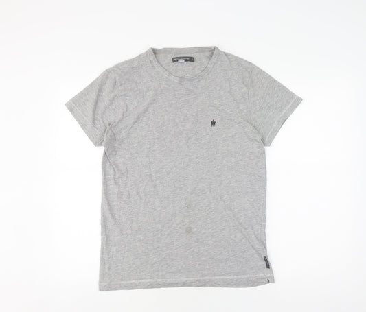 French Connection Men's Grey T-Shirt M, Regular Fit, Logo Accented