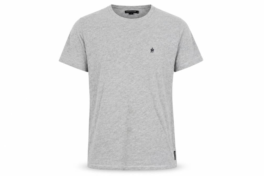 Front view of French Connection Men's Grey T-Shirt M, Regular Fit, Logo Accented