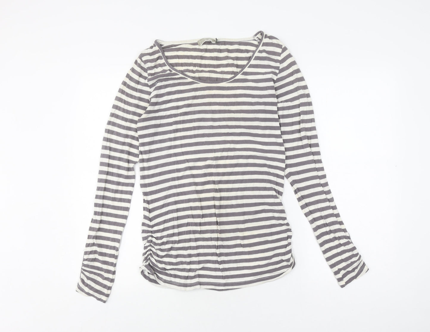 Mint Velvet Women's Grey Striped Long Sleeve T-Shirt
