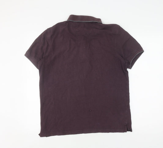 Jeff Banks Men's Purple Cotton Polo Shirt L