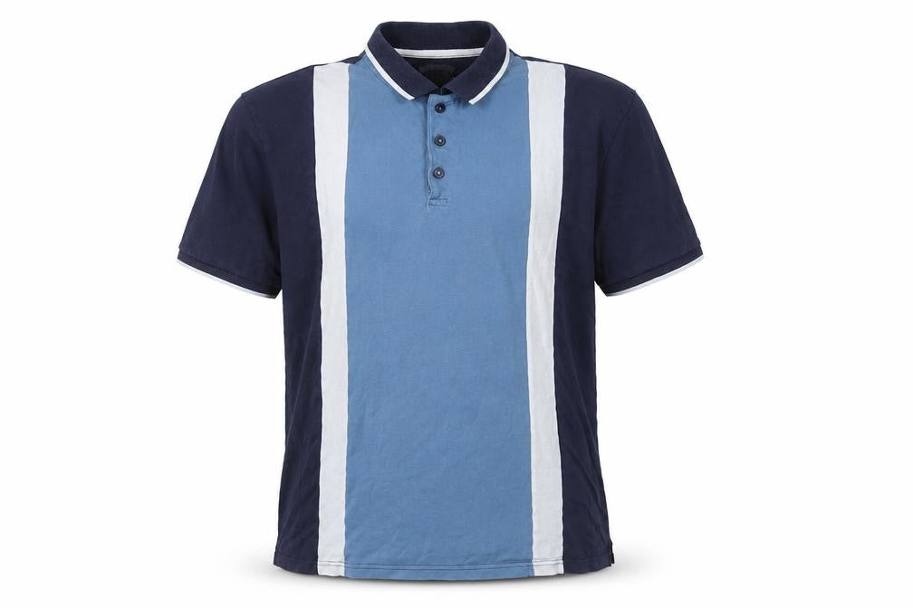Red Herring Men's XL Blue Colourblock Slim Polo