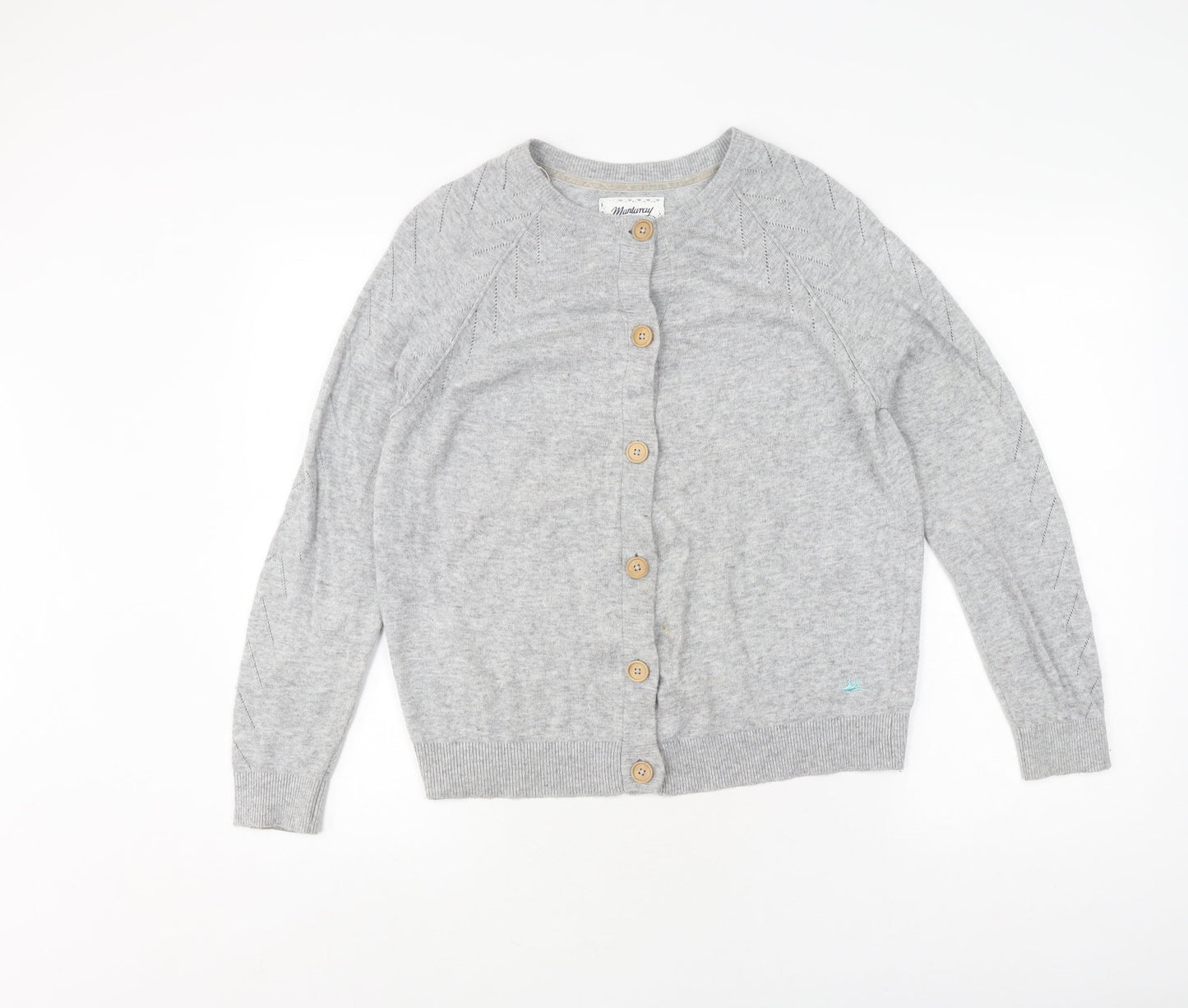 Mantaray Women's Grey Cardigan Knit Jumper Size 14