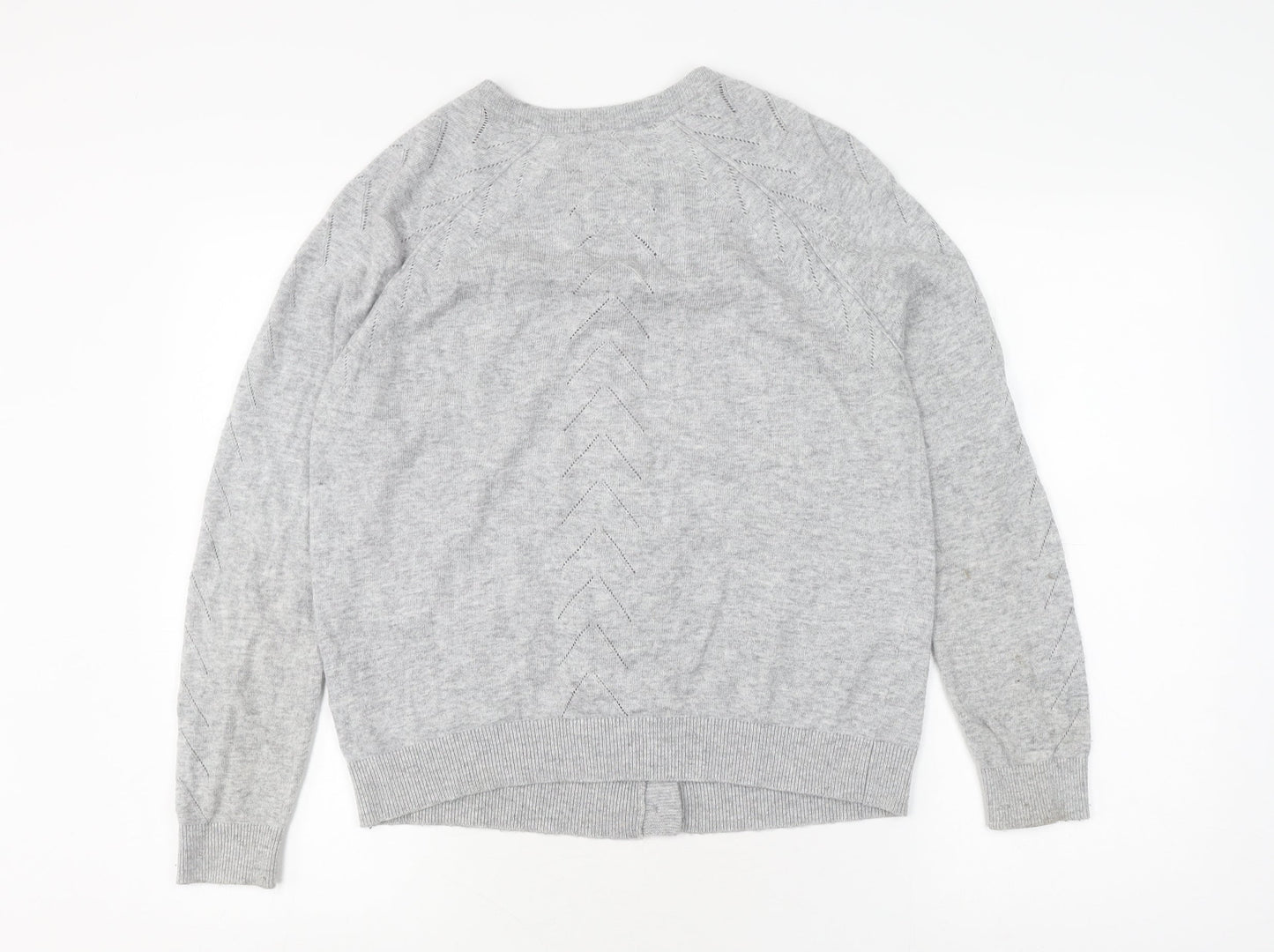 Mantaray Women's Grey Cardigan Knit Jumper Size 14