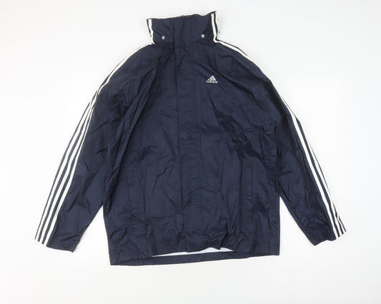 Adidas Teens Blue Windbreaker Jacket L