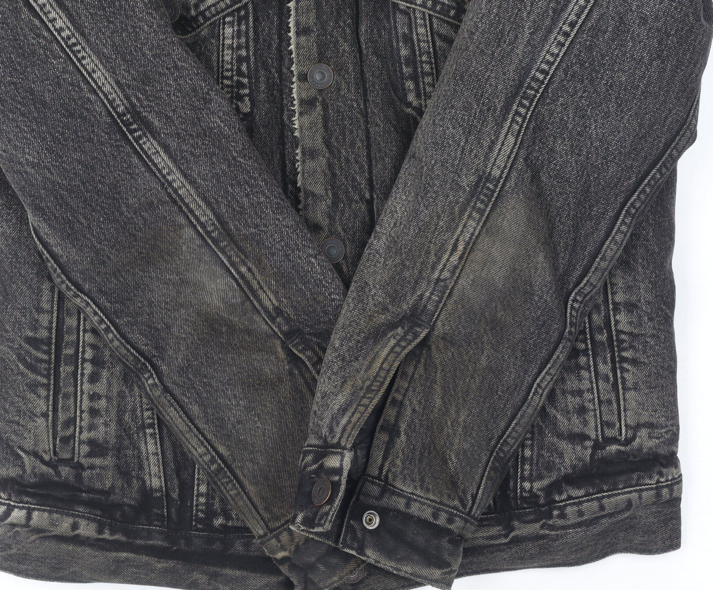 Levi's Men's Black Denim Jacket, Size S, Warm Lined