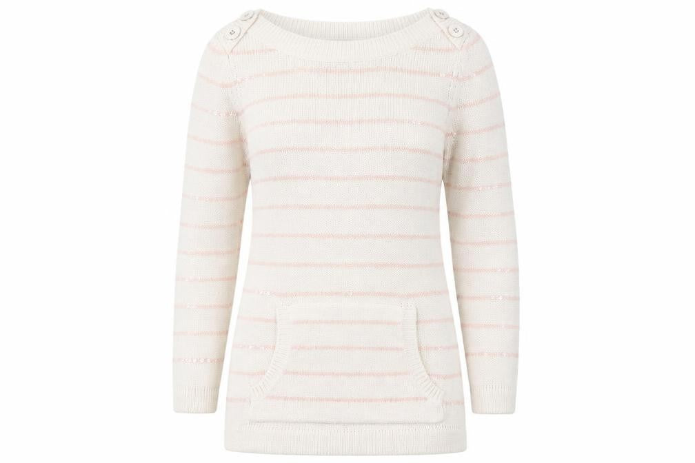 Womens UK 10 Regular Laura Ashley White Pullover Tight-Knit