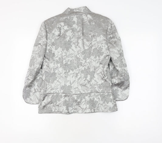 Alexon Women's Grey Size 8 Floral Suit Jacket