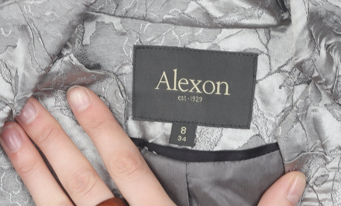 Alexon Women's Grey Size 8 Floral Suit Jacket