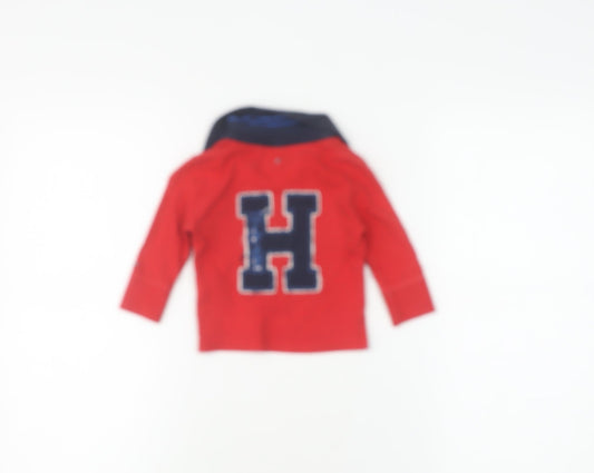 Tommy Hilfiger Boys Red Polo 3-6 Months Long Sleeve Top